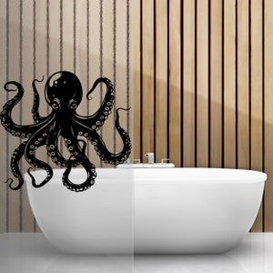 Octopus Decal - Octopus Sticker - Octopus Decal for Bathroom - Octopus Vinyl Wall Decal - Wall Decals Octopus - Kraken Tentacles Decals