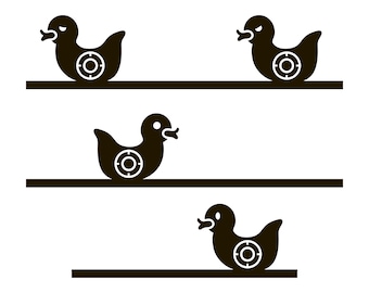 Bathroom Vinyl Decals - Black Cure Ducks  - Restroom Toilet Poster - Sign for Walls, Toilet Seat, Doors - Modern Decoration For Toilet– 10x8