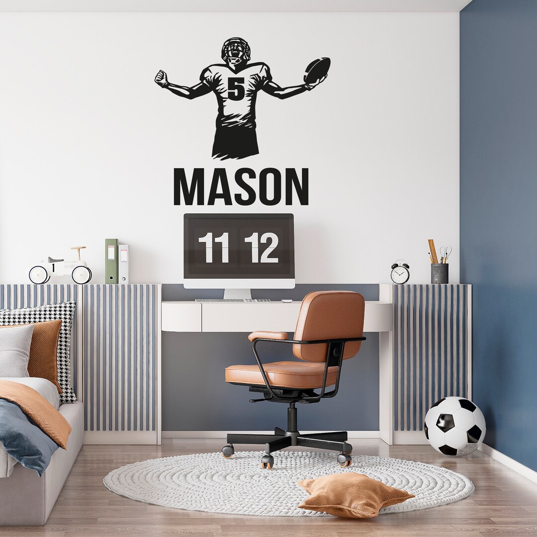 Personalized Boys Room Sports Decal With Option to Choose Custom Name ...