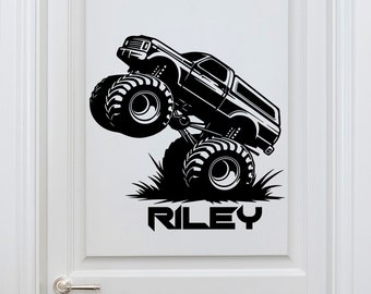 Monster Truck Custom Wall Stickers - Monster Truck Wall Decals for Kids Rooms - Monster Truck Decals for Wall - Monster Jam Wall Decals for