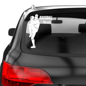 Player of Baseball Aufkleber für Autos mit Namensschild - Baseball Player Custom Wandtattoos für Autofenster - personalisierte Baseball Player