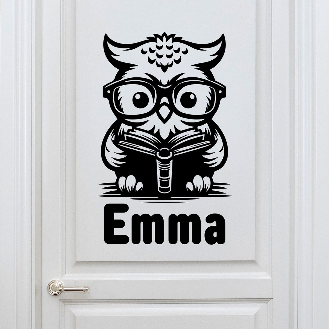 Animal Door Decals Owl Name Door Decal Personalized Baby Name Decals