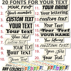 Personalized Lettering Vinyl Sticker with Your Own Custom Text Name Number - Waterproof Decal for Car Windshield, Bumper, Motorcycle, Boat