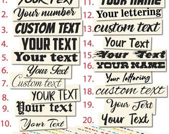 Personalized Lettering Vinyl Sticker with Your Own Custom Text Name Number - Waterproof Decal for Car Windshield, Bumper, Motorcycle, Boat