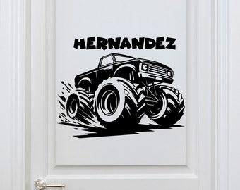 Decalcomanie personalizzate per camion per ragazzi - Decalcomania per scavatore di tombe - Decalcomanie da muro Monster Jam per camerette - Adesivo Monster Truck