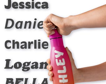 Custom Name Stickers - Personalized Name Stickers  for Water Bottle Cups, Helmets, Laptop - Waterproof Vinyl  Name Stickers
