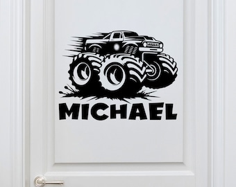 Car Wall Decals for Boys Room - Monster Truck Wall Stickers - large monster truck wall stickers - Monster Jam Wall Decals for Boys Room