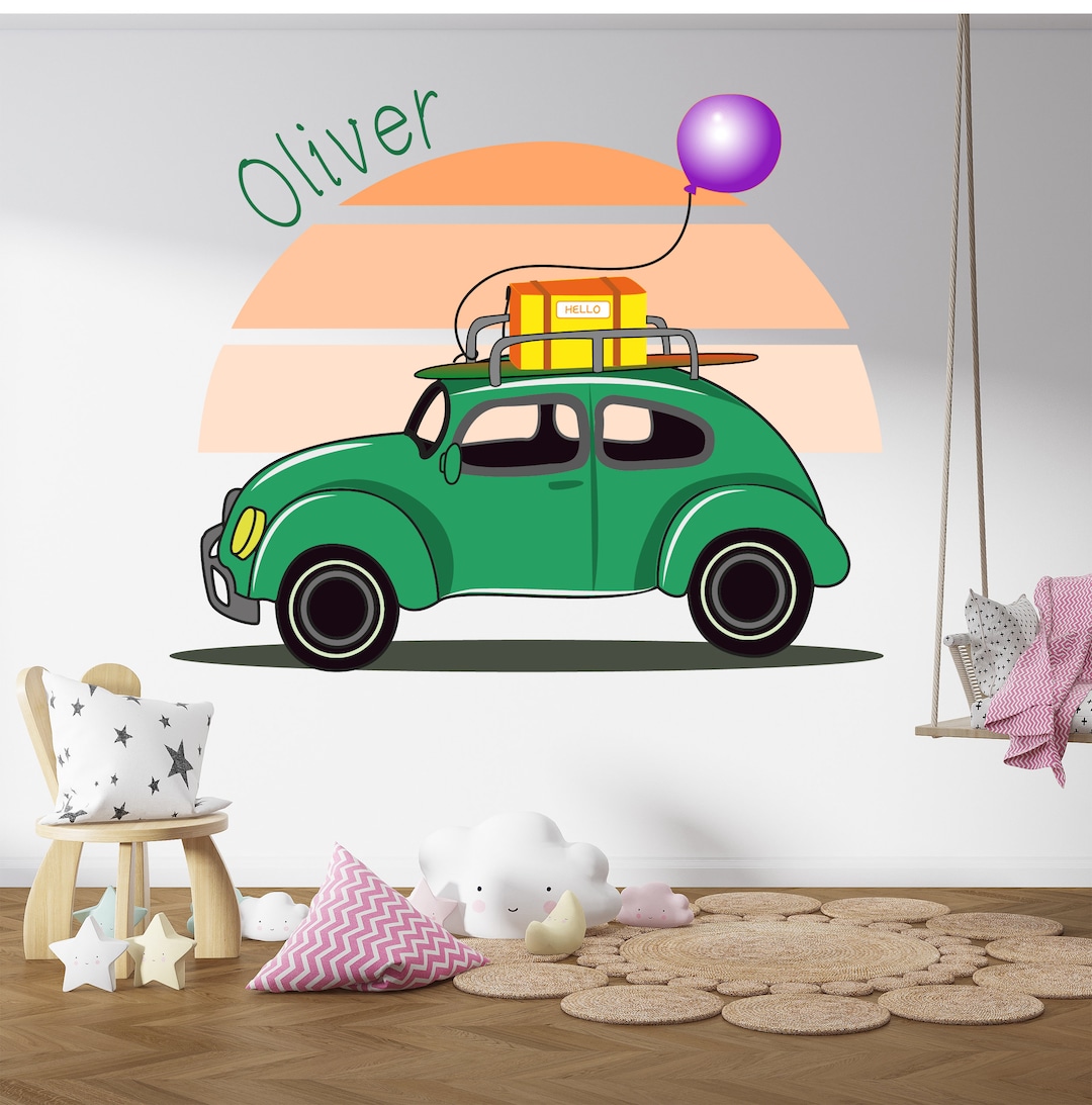 Personalized Boys Name Wall Decal of Box With Lettering "hello" and ...
