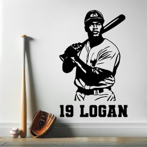Baseball Wall Stickers Bedroom Custom Baseball Name Wall Decal Baseball Wall Mural Custom Baseball Player Wall Decal