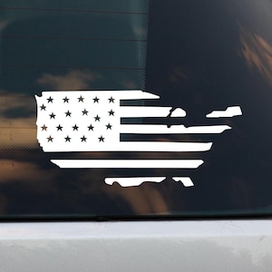 Stickers Amerikaanse vlag - Made in USA - autostickers - vrachtwagenstickers - bumpersticker - laptopstickers - raamstickers - witte vinylsticker