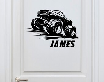 Monster Truck Wall Stickers - Monster Truck Wall Decals for Kids Rooms - Large Monster Truck Wall Decals - Monster Truck Wall Decals