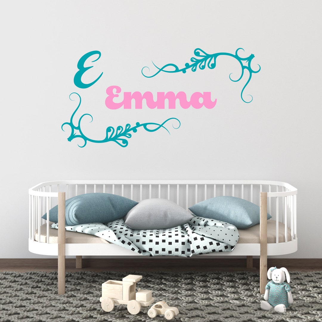 Exquisite Name Sign Little Girl Decals With Initial Custom Wall Decal
