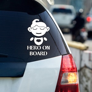 Baby On Board Sticker for Cars Cute Baby in Car Decal with Suction Funny Baby On Board Sign for Safe Driving Easy to Apply Baby On Board