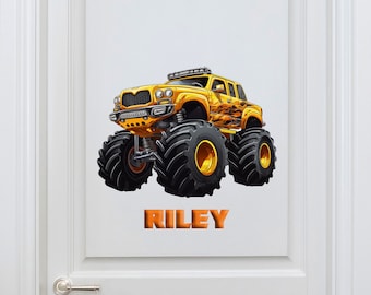 Monster Truck Wall Decal Name Decals for Walls Color Monster Truck Wall Decals Car Wall Stickers for Boys Room Monster Truck Wall Decals