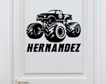 Large Monster Truck Stickers - Monster Truck Bedroom Decor for Boys - Monster Jam Wall Decals for Boys Room - Monster Truck decal For Kids R