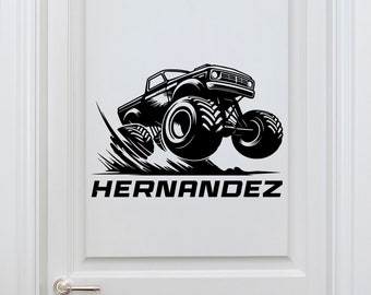 Boys Bedroom Wall Stickers Monster Trucks - Monster Trucks Wall Stickers - Monster Truck Wall Decals for Kids Rooms - Cars Wall Decals for B