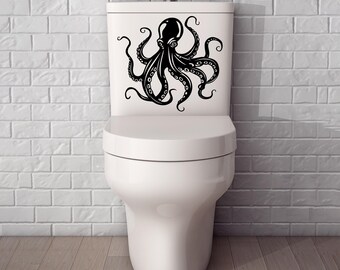 Octopus Decal - Wall Decals Octopus - Octopus Wall Decal Bathroom - Octopus Toilet Decal - Octopus Vinyl Wall Sticker