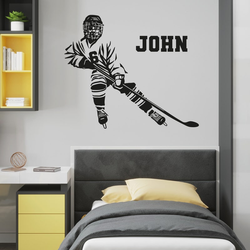 Hockey Wall Decal - Etsy