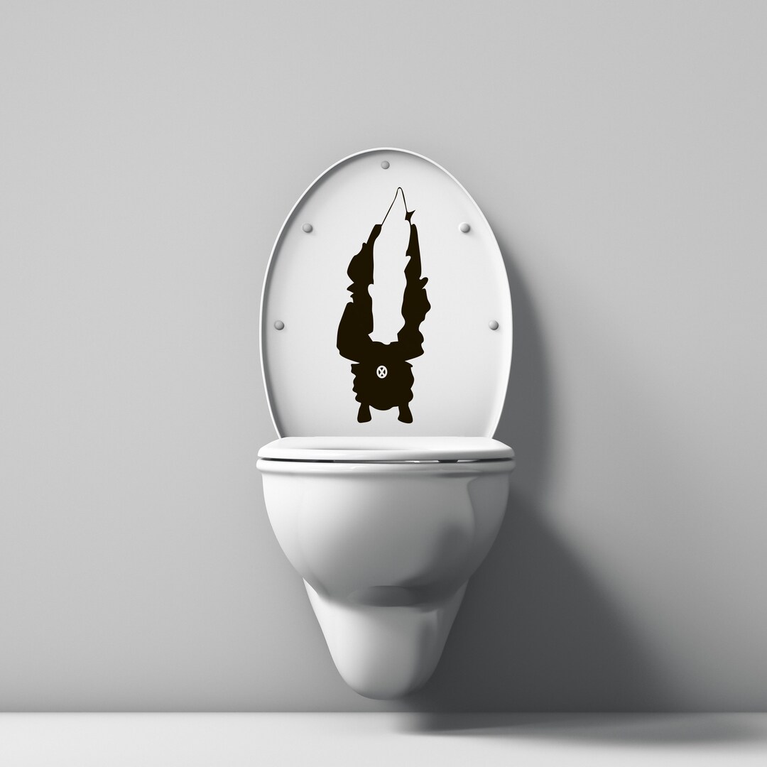 5x9 Sticker Vinyl Decals for Restroom - Funny Stickers With Black Mysterious ...