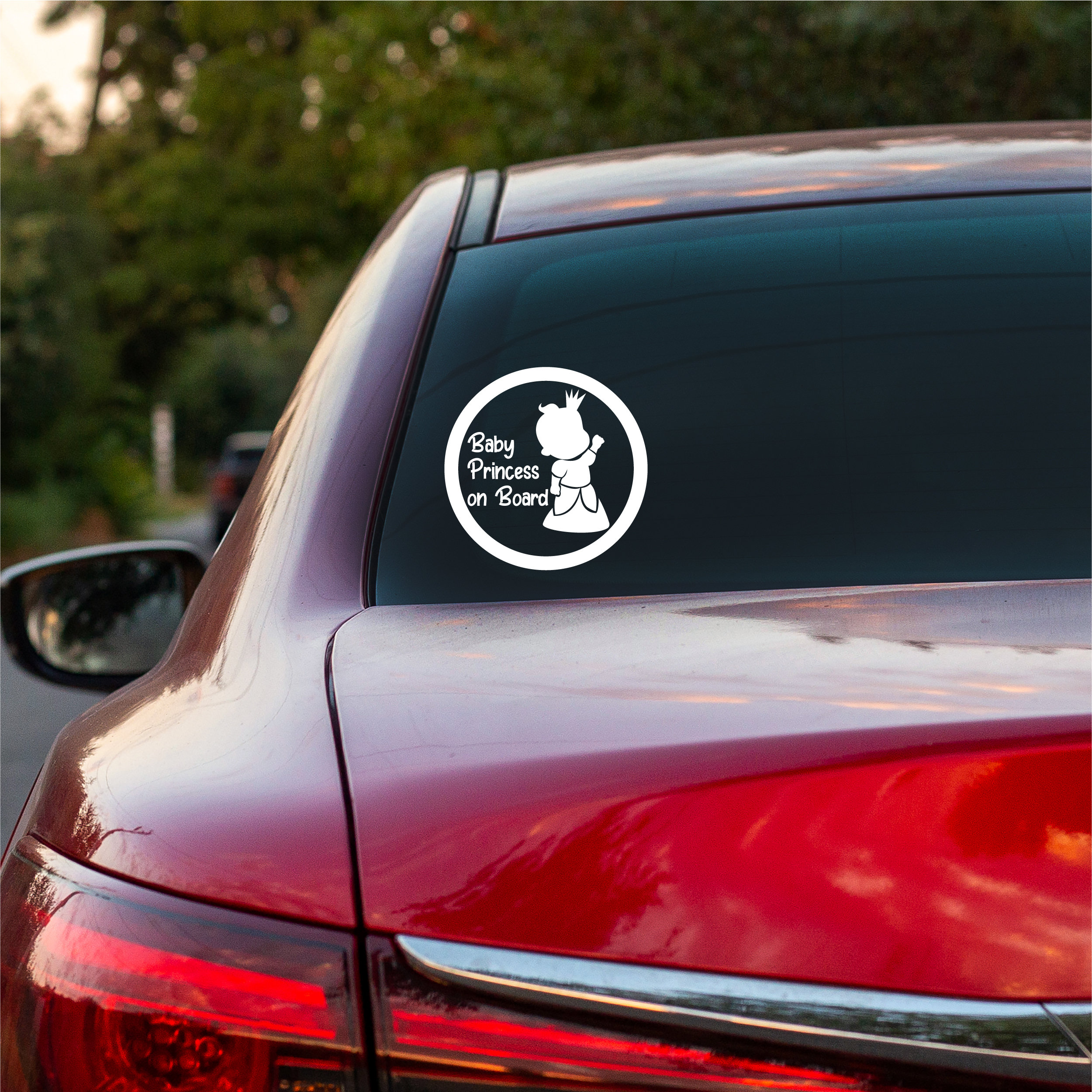 Adesivo Baby On Board Per Auto | Motivo Principessa | Resistente