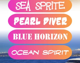 Personalized Design Your Own Name - Custom Vinyl Decal - Vinyl Lettering for Boat, Car, Walls, Window, Windshield Letters Graphics Sticker