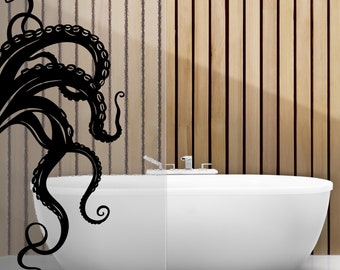 Octopus Wall Decal - Octopus Decal for Bathroom - Giant Octopus Wall Sticker - Octopus Toilet Decal - Octopus Vinyl Wall Decal
