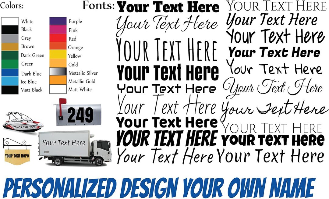 Personalized Design Your Own Name Custom Vinyl Decal - Custom Text ...