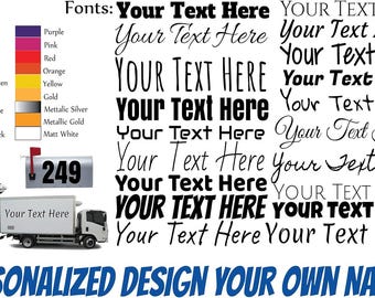 Personalized Design Your Own Name Custom Vinyl Decal - Custom Text Vinyl Sticker Car Window, Boat