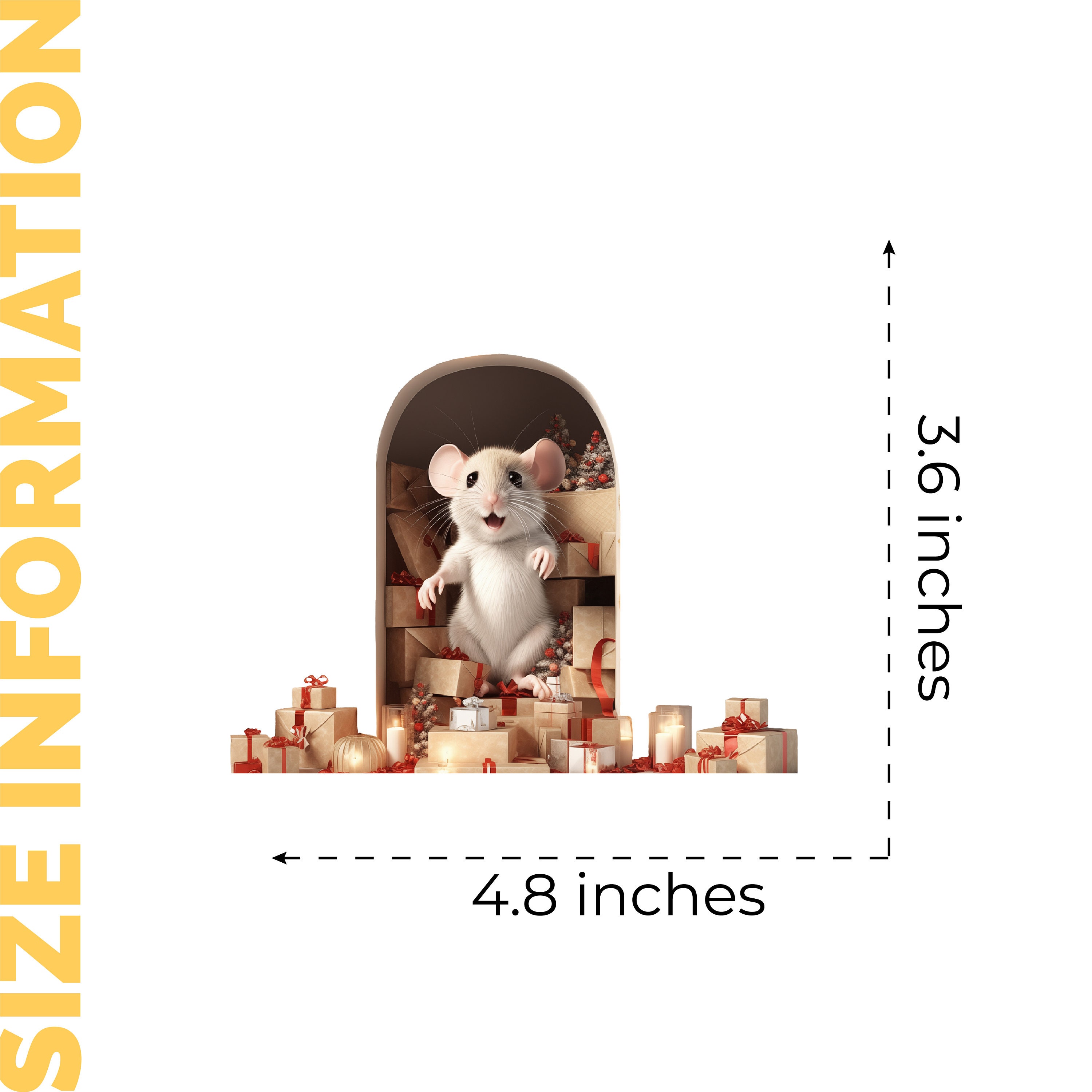 thumbnail image 2 of Mouse Hole Wall Stickers Cute Mice In Hole Animal Stickers Peel And 2 of 11