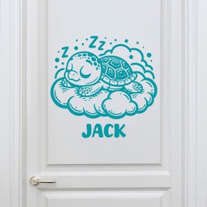 Sea Turtle Door Stickers Custom Name Door Decal Sea Turtle Vinyl Decal Personalized Nursery Door Stickers Custom