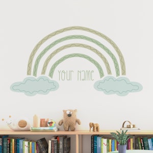 Boho Rainbow Wall Stickers - Whimsical Clouds and Rainbow - Decals for Nursery and Kids Bedroom - Boho Rainbow Wall Stickers