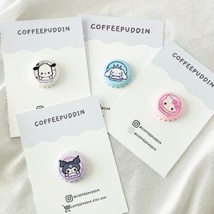 Kawaii Cute Cartoon Pins | Dog Pin | Cat Brooch | 3D Brooch | Bunny Pin | Pink Pin| Bottlecap Pin