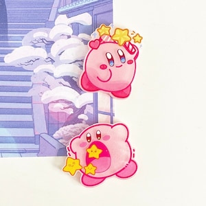Magnesy z kreskówek Kawaii | Różowy magnes | Magnes akrylowy | Magnes 3D | Kawaii | Magnes z kreskówek | Magnesy na lodówkę | Magnes Kirb | Gra