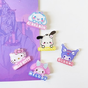 Imanes de dibujos animados kawaii / Imán de conejito / Imán acrílico / Imán 3D / Kawaii / Imán de dibujos animados / Imanes para nevera / Conejito morado / Conejito rosa