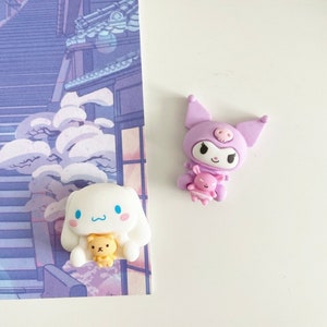 Imanes de dibujos animados kawaii / Imán de conejito / Imán de animales / Imán 3D / Kawaii / Imán de dibujos animados / Imanes de nevera / Conejito morado