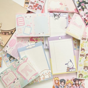 Kawaii Memo Sheet Bundle, Mix Sheets, Stationery, Japanese, Korean, Cute Stationery Memo Sheets, Stickers, Mystery