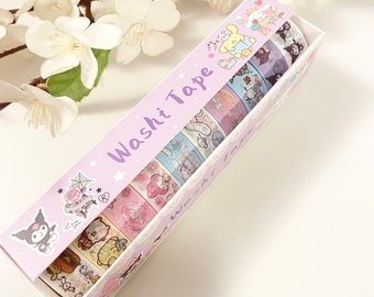 10 Rolls Kawaii Washi Tapes | 10 Rolls Washi Tapes | Kawaii Stationery | Kawaii Cartoon Washi Tapes