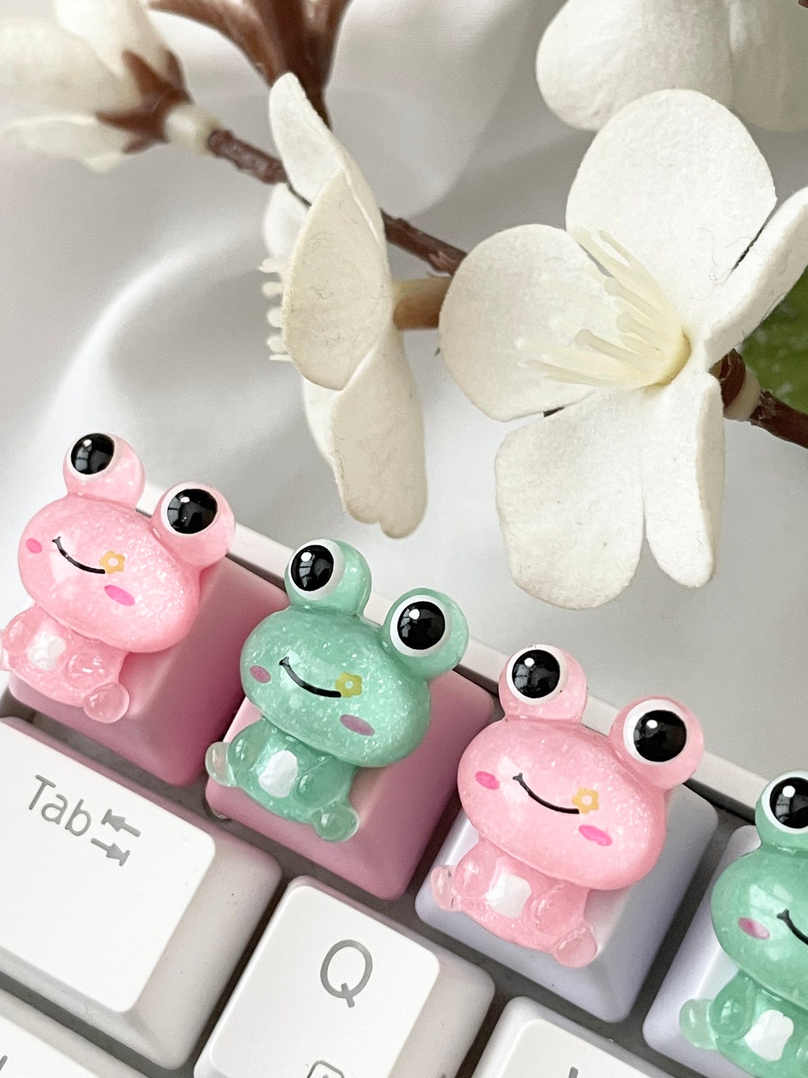 Frog Keycap Kawaii 3D Keycaps Pink Frog Green Frog Etsy UK