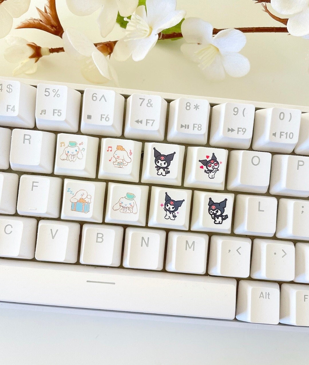 Kawaii Cartoon Keycaps Kawaii Keycaps Mechanical Keyboard Etsy