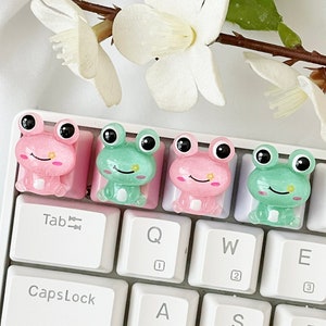 Frog Keycap | Kawaii |3D Keycaps | Pink Frog | Green Frog | Froggy Keycaps