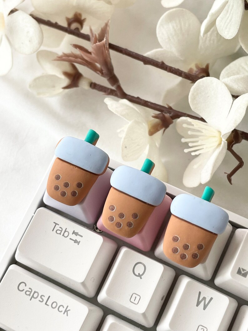 Boba Keycap Kawaii Mechanical Keyboard Milktea Keycap Etsy Australia