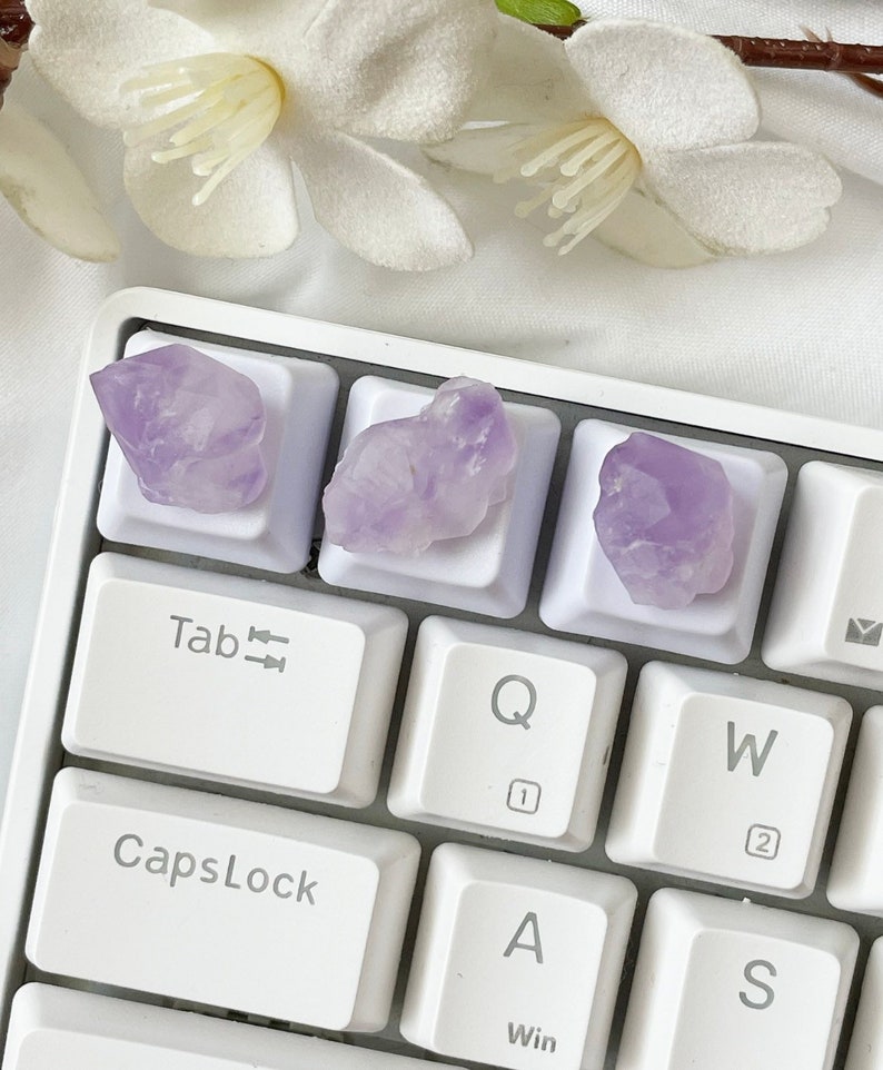 3D Crystal Keycap | Kawaii | Mechanical Keyboard | Crystal | Purple | Amethyst