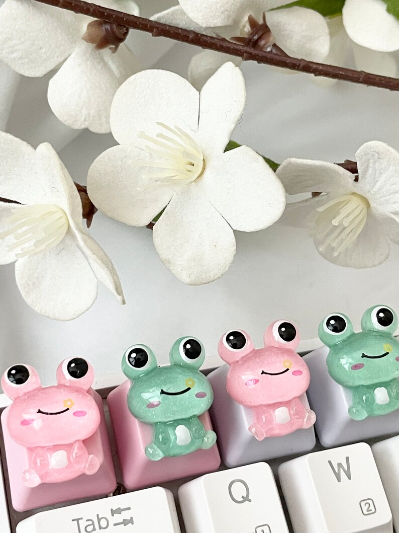 Frog Keycap Kawaii 3D Keycaps Pink Frog Green Frog Etsy UK
