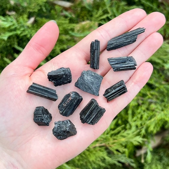 Black Tourmaline - Ethically sourced from Brazil - 0.5" - 1" Inch Raw Stones