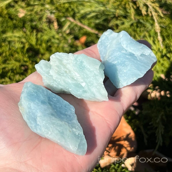 Aquamarine Raw Stone - Ethically sourced from Brazil - AA Grade 1" - 2.5" in.