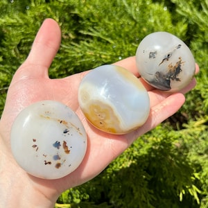 Pick One - Dendritic Agate Hand Polished Palm Stone - Ethically sourced from Madagascar