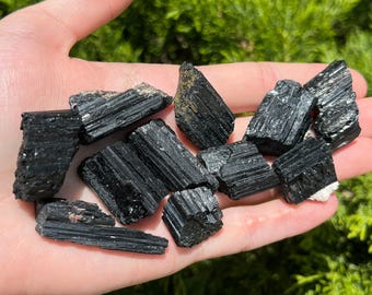 Black Tourmaline - Ethically sourced from Brazil - 0.75" - 1.5" Inch Raw Stones