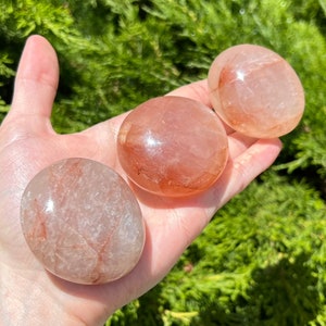 Pick One - Fire Quartz Hand Polished Palm Stone - Ethically sourced from Madagascar