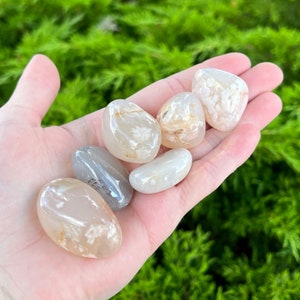 Flower Agate Tumbled Stones - Ethically sourced from Madagascar - A Grade 0.75&quot; - 1.5&quot; in.