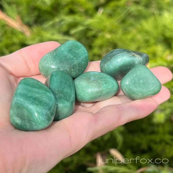 Green Aventurine Tumbled Stone - Ethically sourced from Brazil - AA Grade 1" - 1.5" in.